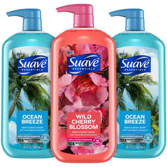 Gel douche Suave Brise Océan en flacon, hydratation douce.
