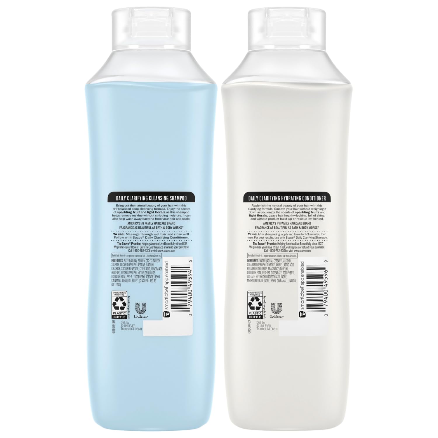 Format familial Suave, bouteilles généreuses pour la routine quotidienne.