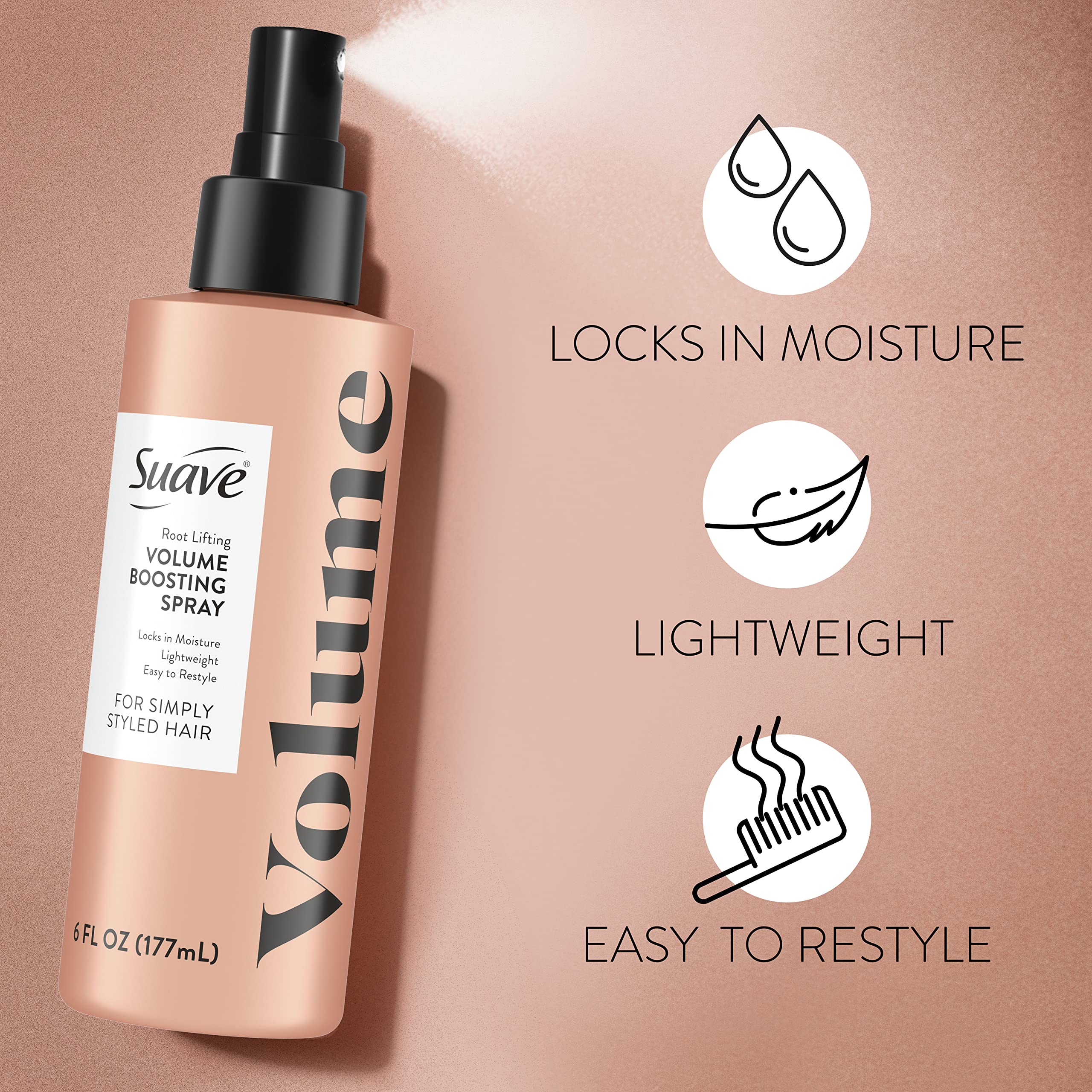 Formule légère de Suave pour cheveux doux et faciles à coiffer.