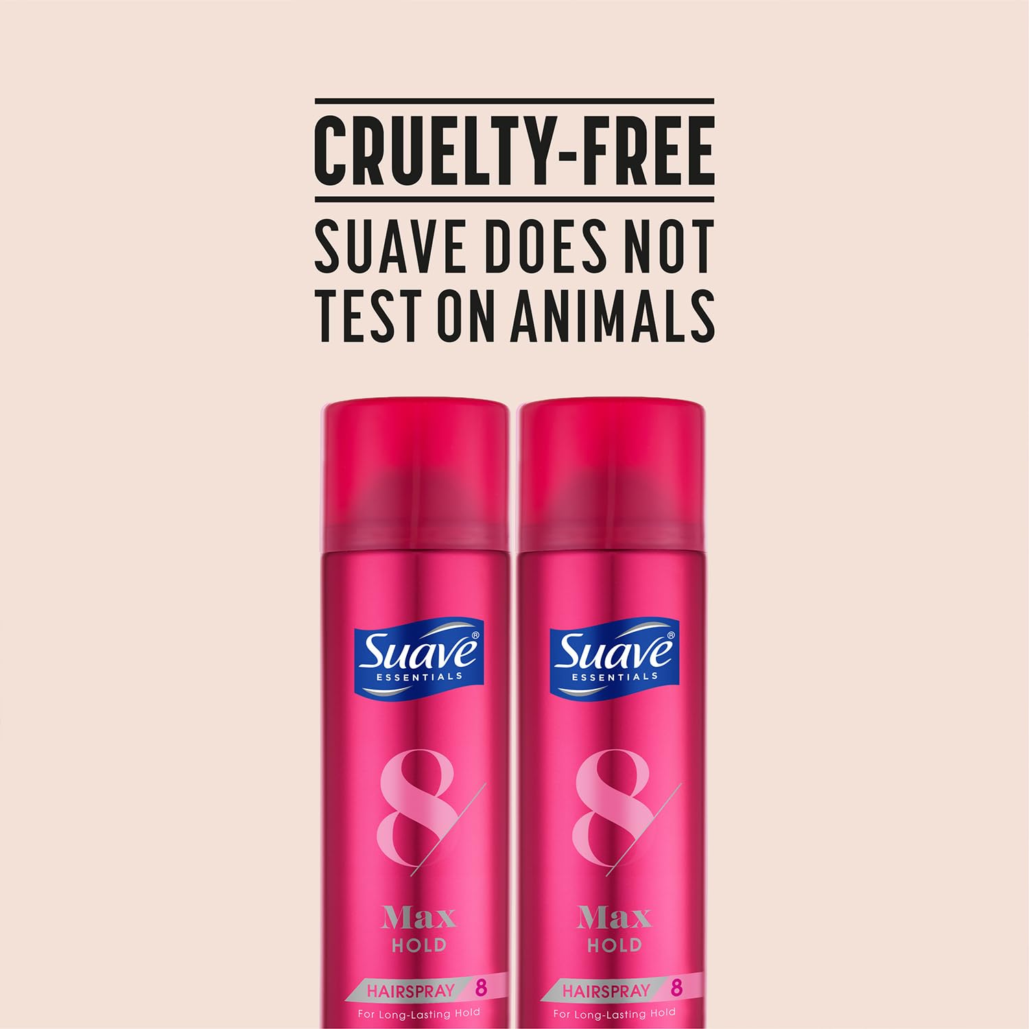 Long-lasting hold spray on styled hair using Suave Max Hold.