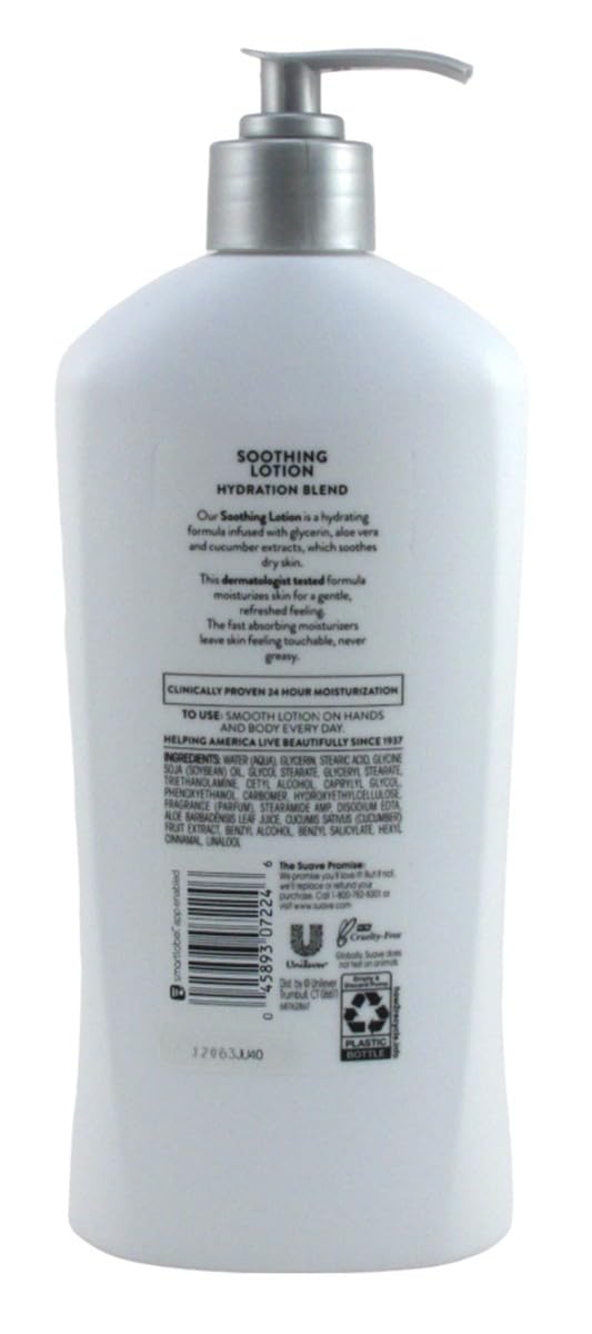 Lotion Suave, application sur les mains, hydratation durable.