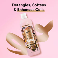 la photo met en avant le nouveau design pour la ligne Lush et Coily sur la bouteille Suave.