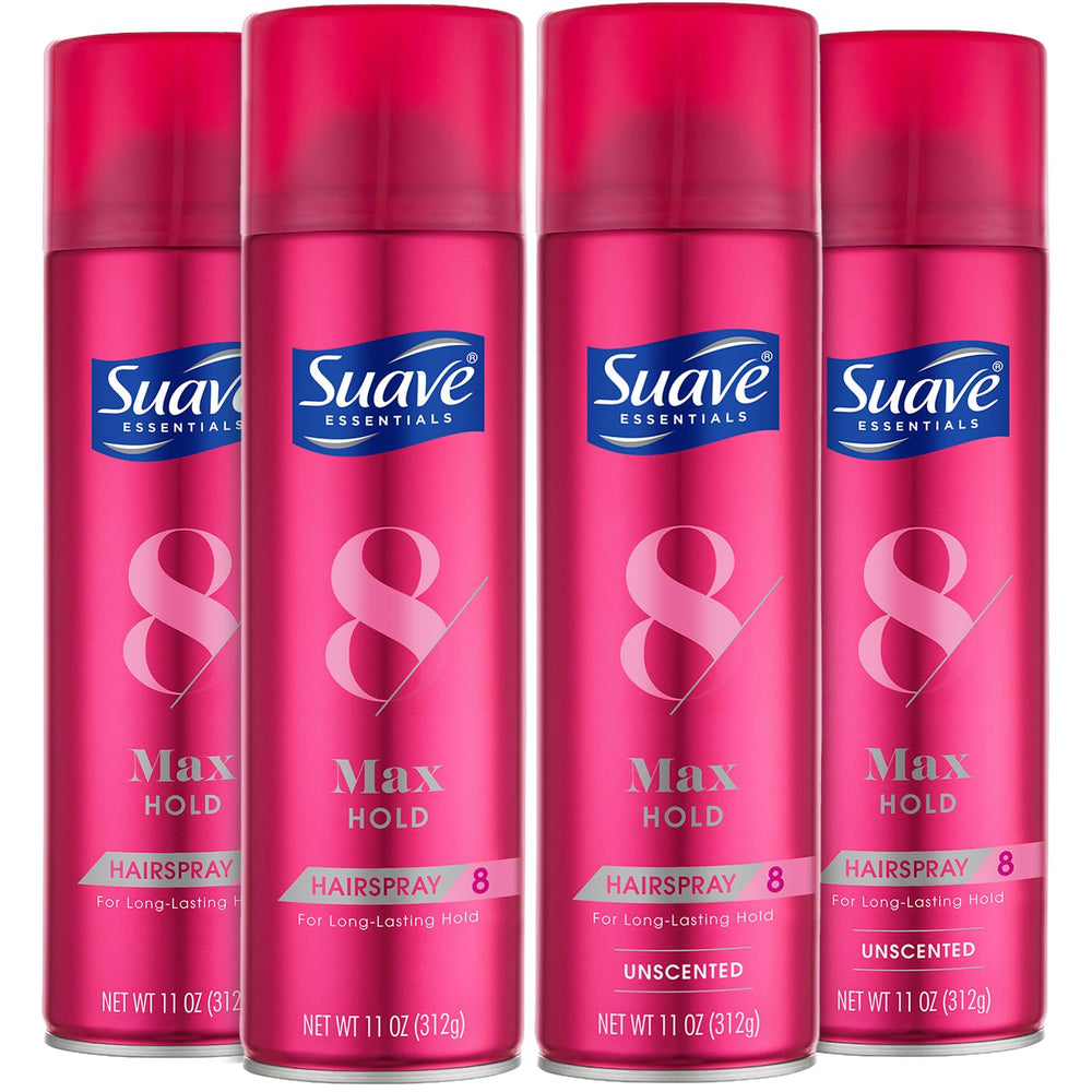 Fixation légère et parfum discret pour la coiffure avec la bouteille parfumée Suave Max Hold