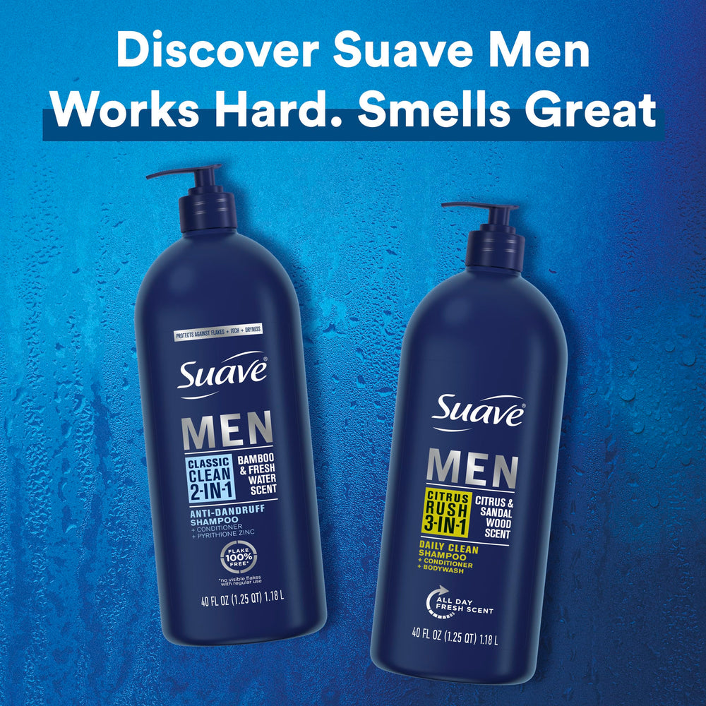Flacon d application quotidienne Suave Men pour cheveux propres