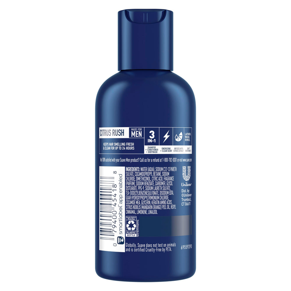 Emballage recyclable du produit Suave Men Citrus Rush respectueux de l environnement