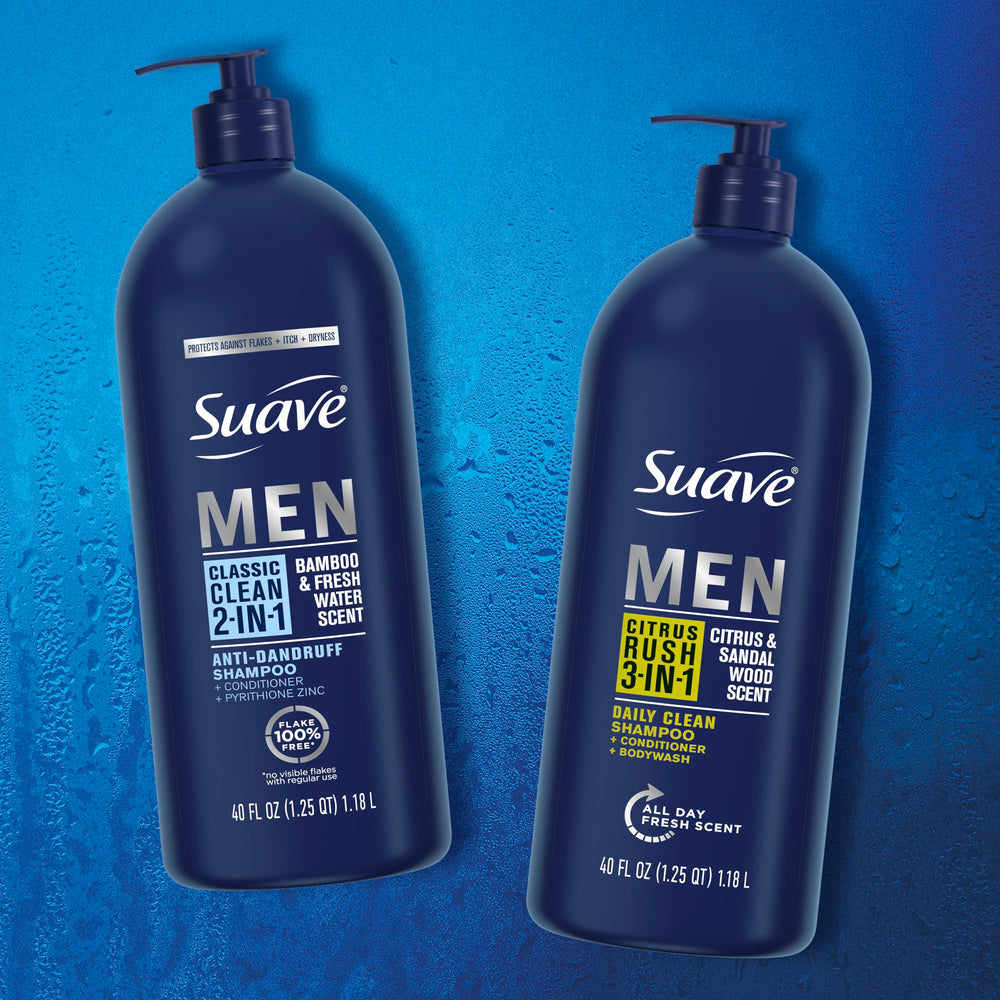 Étiquette lisible Suave Men soin capillaire simple