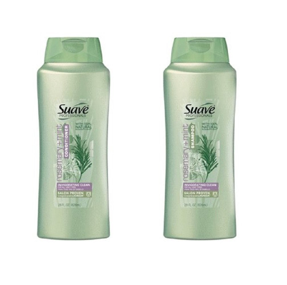Ensemble Suave Romarin et Menthe: shampooing et après-shampooing pour cheveux faciles à démêler.