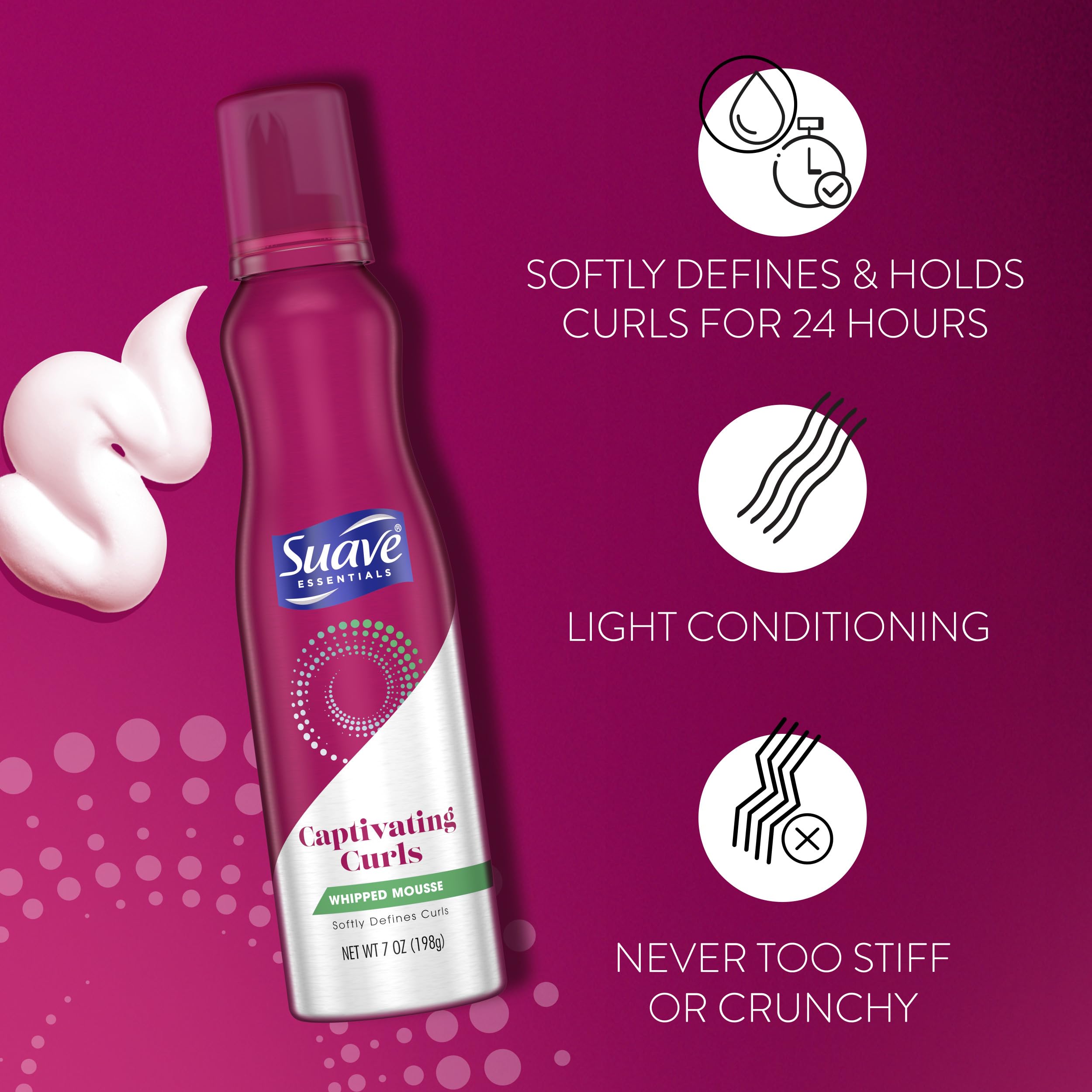 Mousse hydratante Suave pour cheveux souples et sains