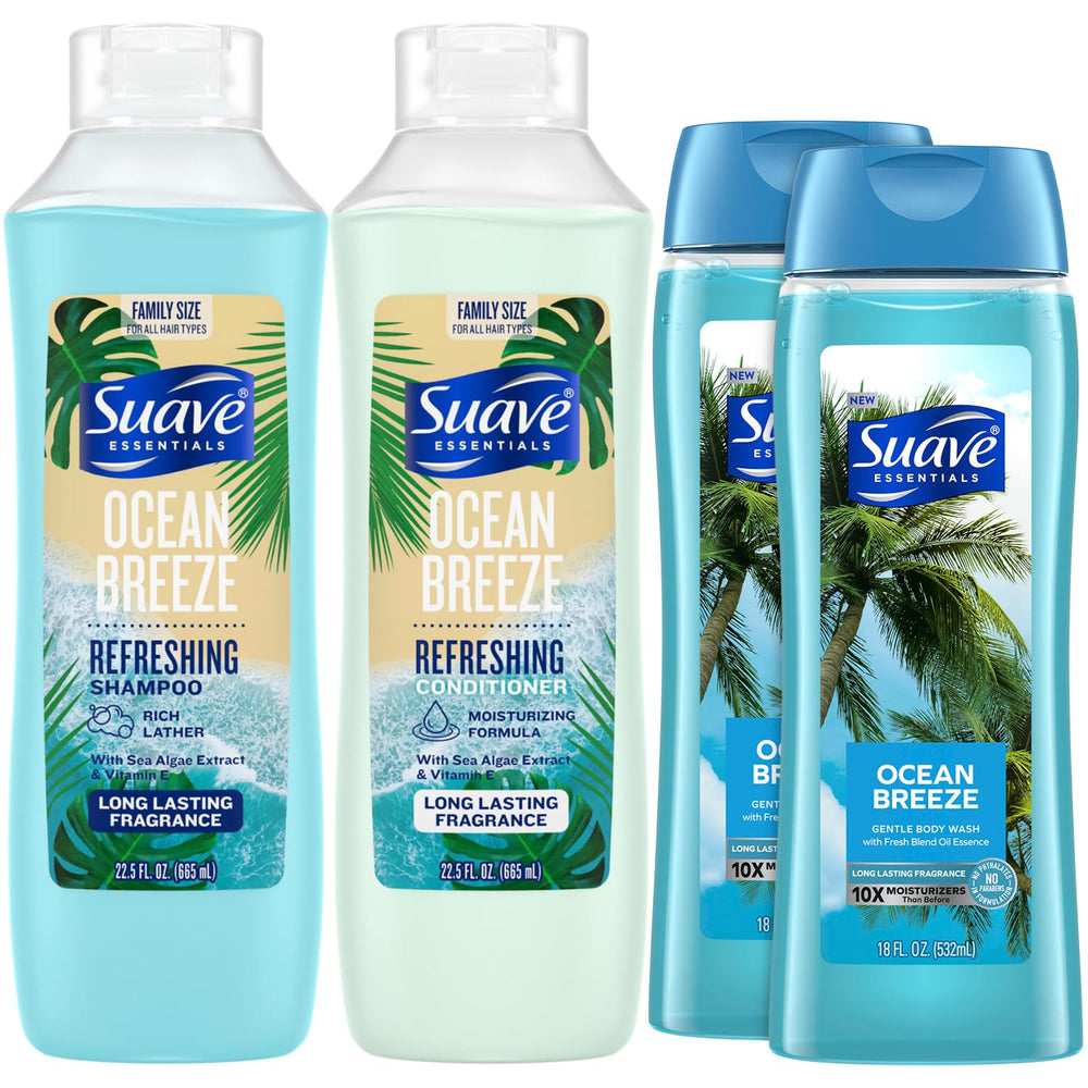 Douche Suave Ocean Breeze – flacon et hydratation douce pour la peau.