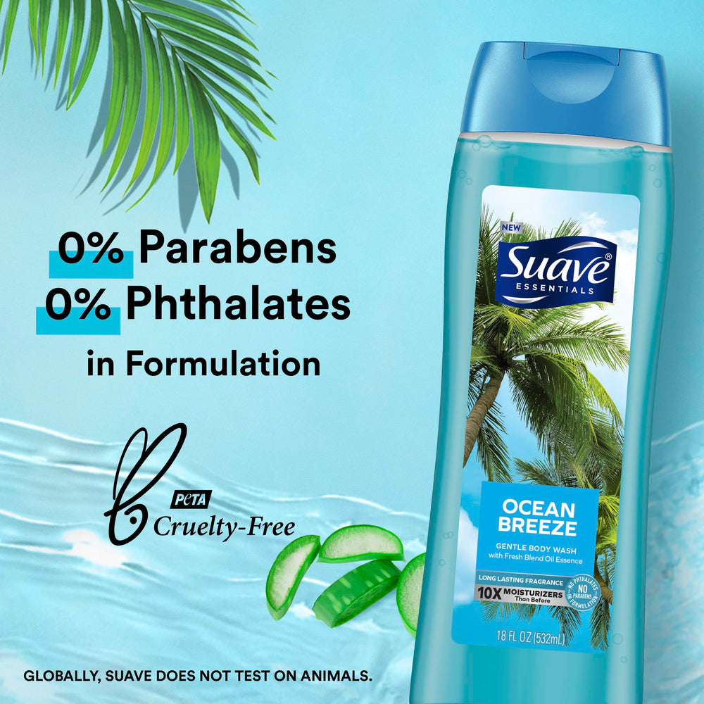 Shampooing Suave Ocean Breeze – cheveux propres et revitalisés.