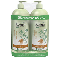 Suave Pro duo-bouteille: shampooing et après-shampooing hydratants pour cheveux nourris.