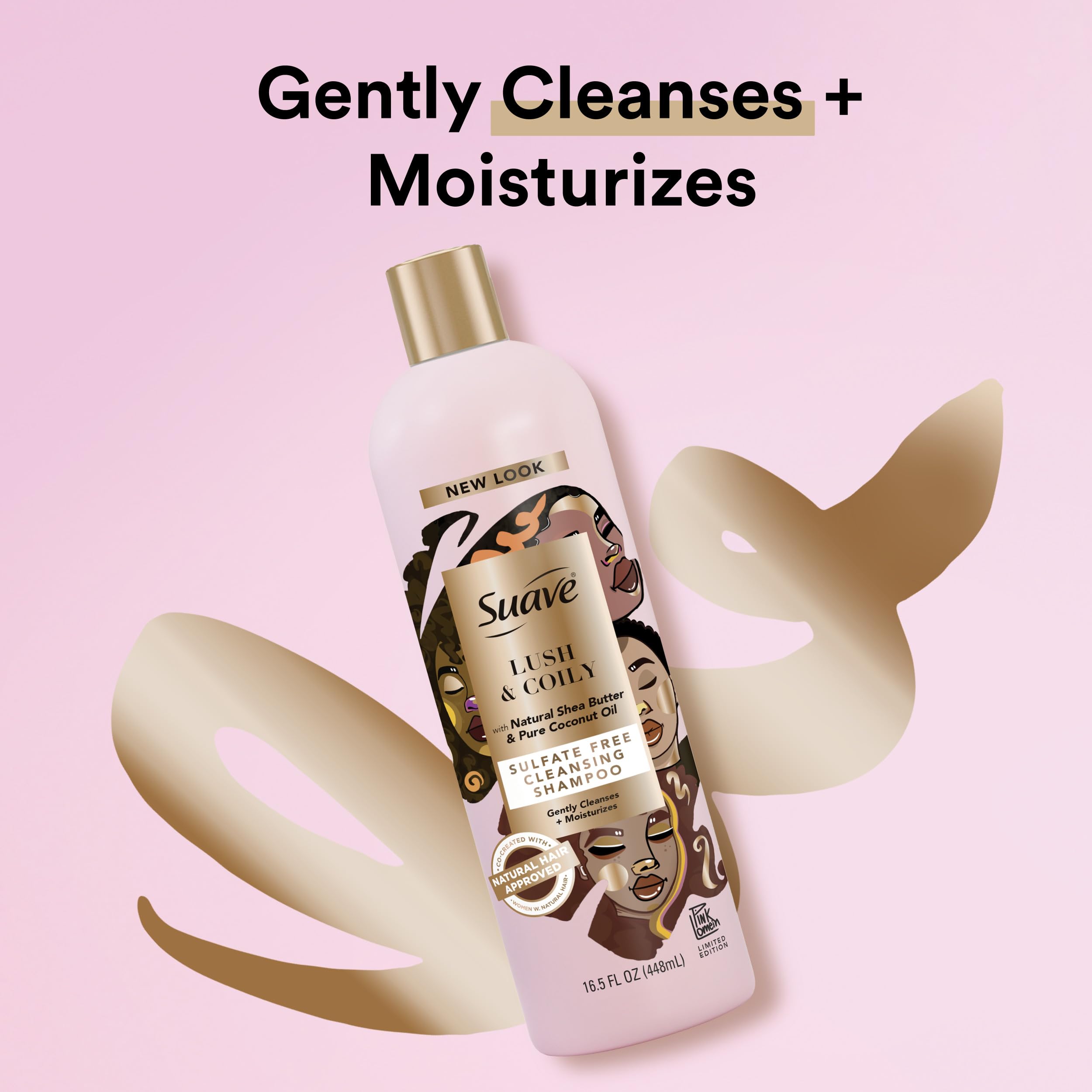 Shampooing crépus boucles, mousse généreuse facilitant le démêlage.