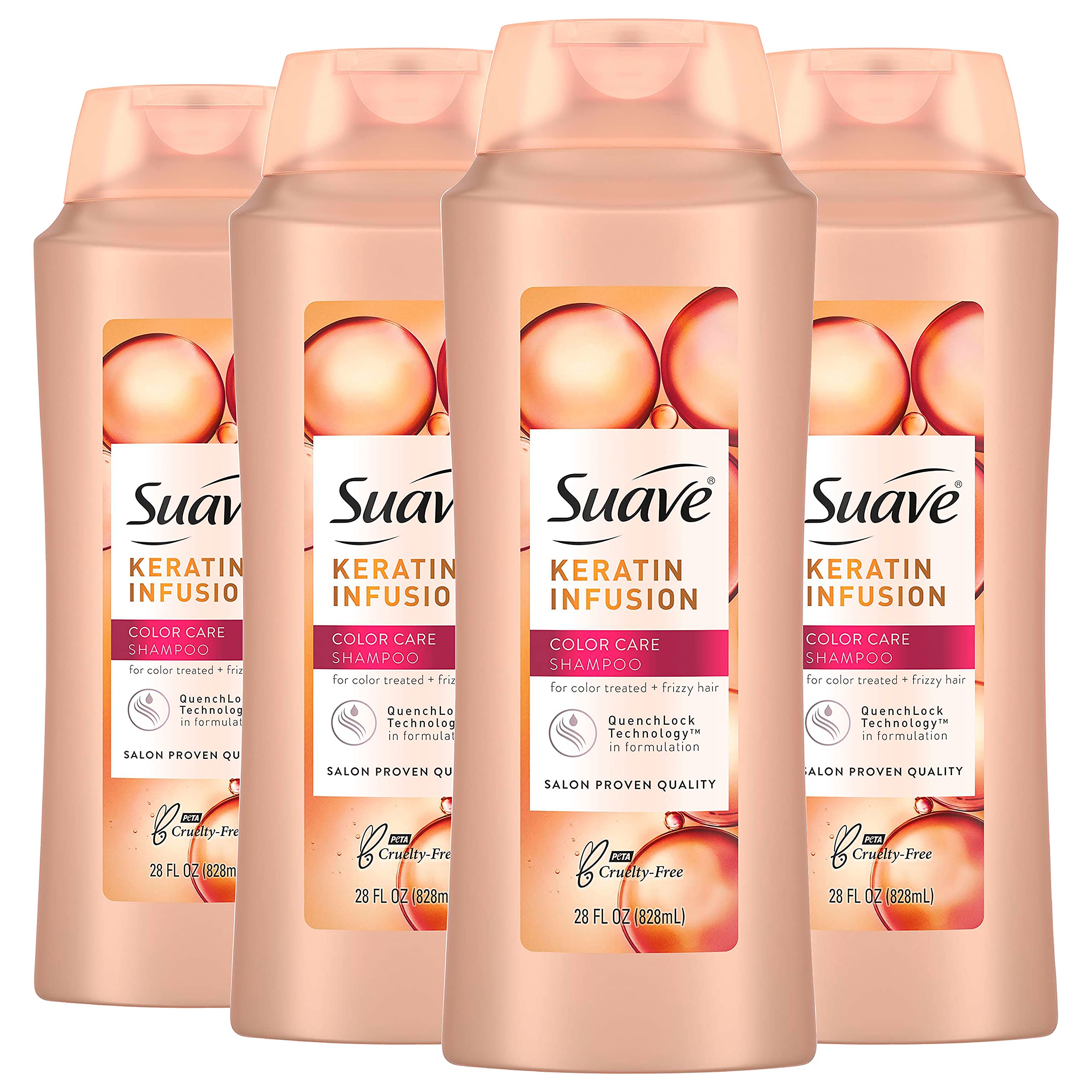 Shampooing Suave Professionnels, bouteille, protège couleur pour cheveux colorés.