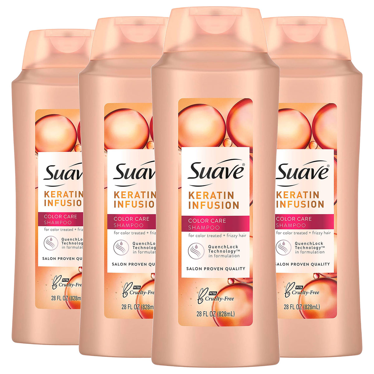 Shampooing Suave Professionnels, bouteille, protège couleur pour cheveux colorés.