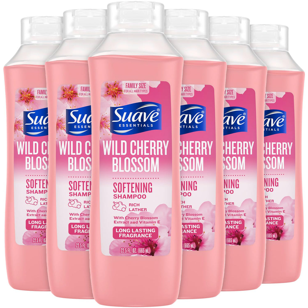 Shampoing Suave Fleur de Cerisier Sauvage – bouteille élégante et parfum durable.