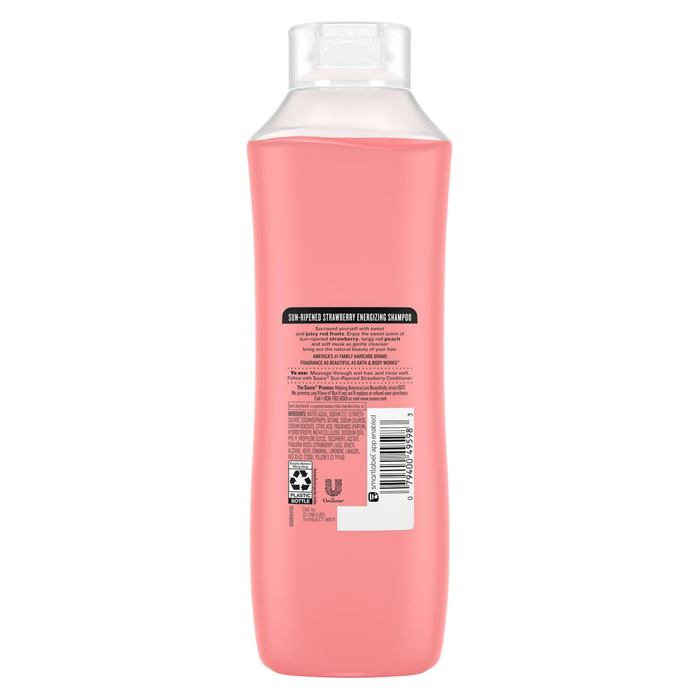 Suave Fraise Soleil – étiquette sans cruauté, parfum fruité durable après chaque douche.