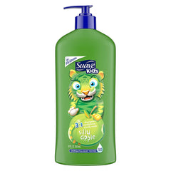 Suave Silly Apple 3-in-1 shampoo bottle with tear-free cleansing.
