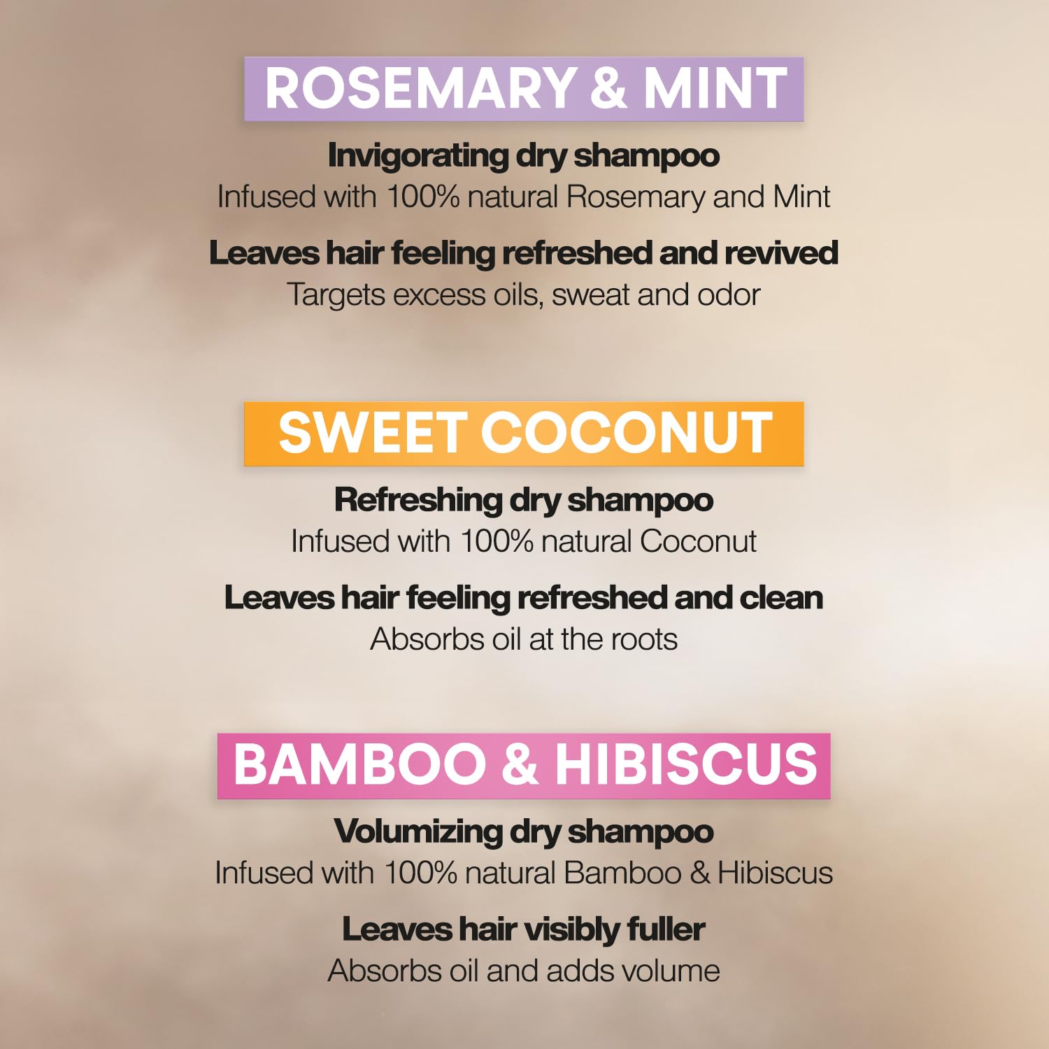 Suave spray sec coco apporte parfum doux et fraîcheur entre les lavages.