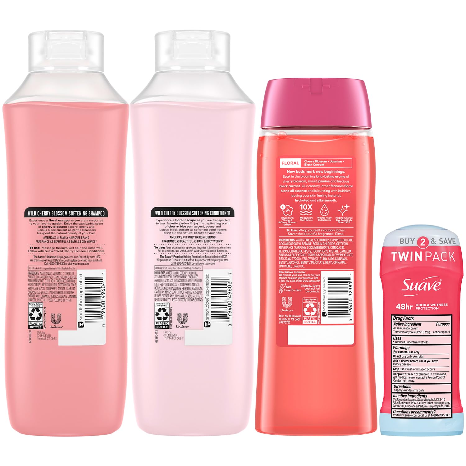 Routine beauté Suave, images d’utilisation, hydratation douce et durable.