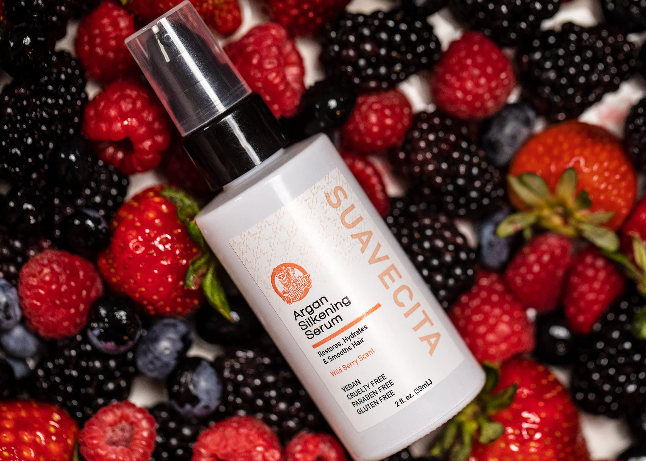 Sérum Argan Silkening de Suavecita — étiquette affichée, hydratation durable et sans cruauté.