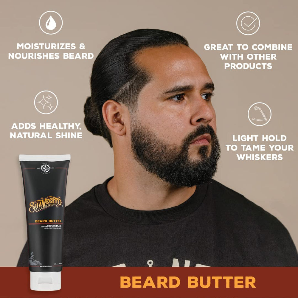 Beurre barbe Suavecito offre brillance naturelle sans effet graisseux.