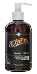 Crème capillaire Suavecito en bouteille-pompe, brillance naturelle et tenue légère.