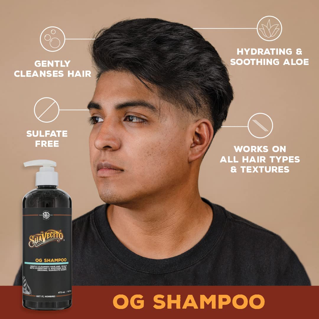 Sans sulfate, Suavecito OG Shampoo offre brillance et lustre durable.