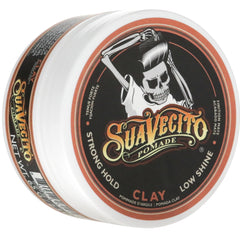 Suavecito Pomade Firme Clay : pot montrant le maintien ferme.