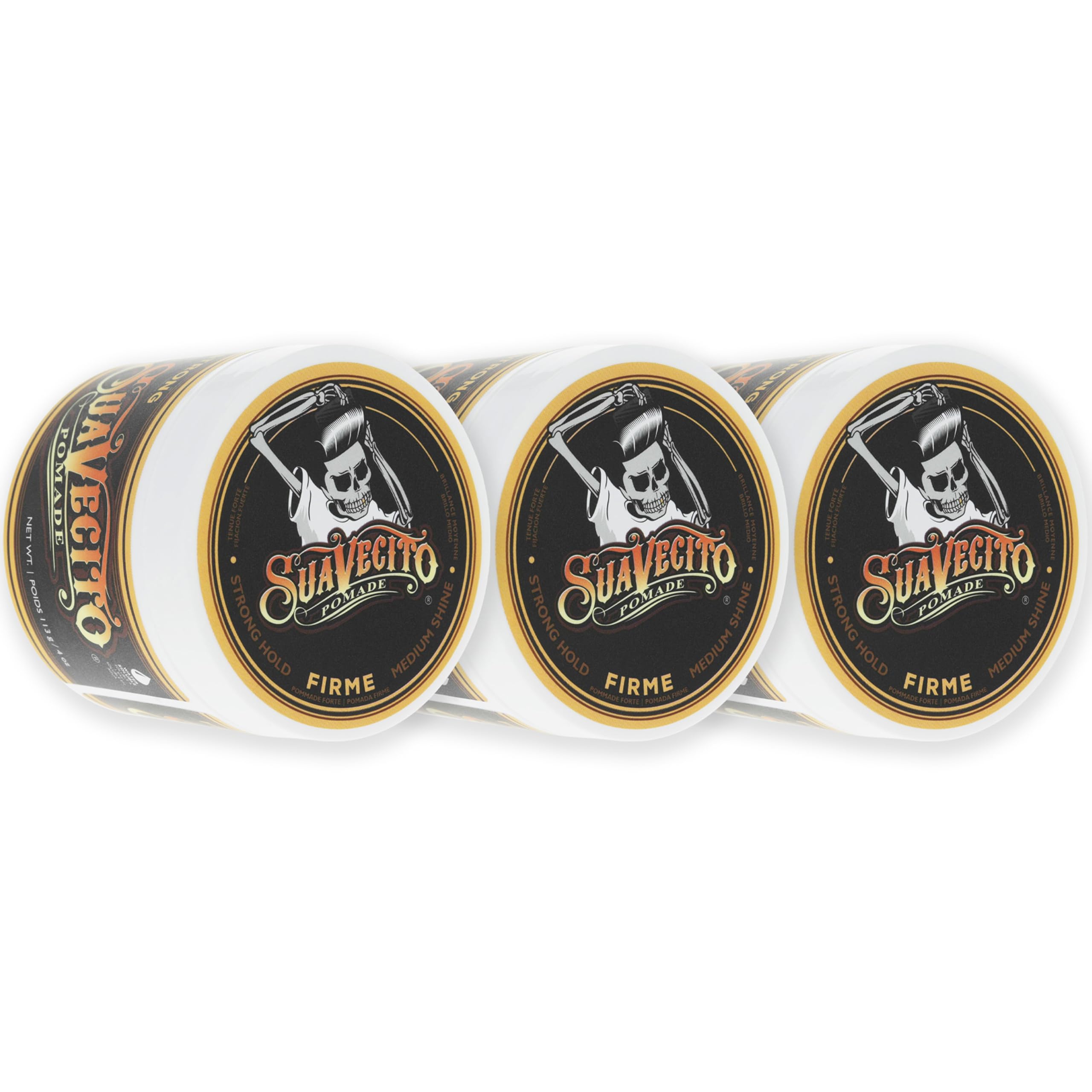 Pommade Suavecito Firme en bouteille 118 ml pour une tenue durable.