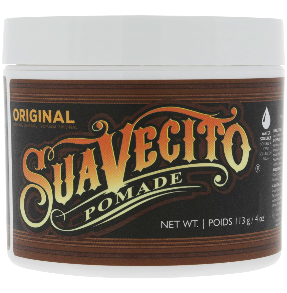 Pomade Original Hold de Suavecito sur bouteille pour une tenue longue durée