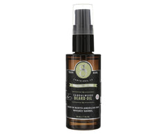 Suavecito Premium Blends Beard Oil, bouteille ambre avec pompe, application facile pour nourrir barbe et peau.