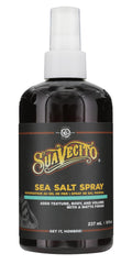 Spray Suavecito au sel de mer – bouteille montrée, volume naturel et coiffage facile.