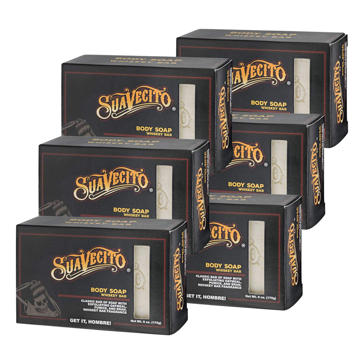 Suavecito Whiskey Bar pack de 3 barres, pratique pour la douche quotidienne.