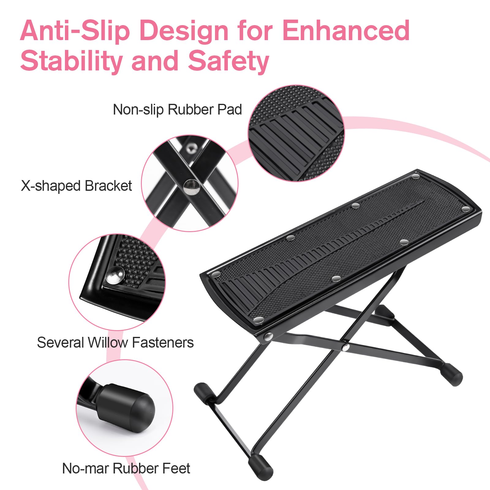 SUBAY Support-pied anti-glissant triangulaire, base solide pour séances de manucure en toute sécurité.