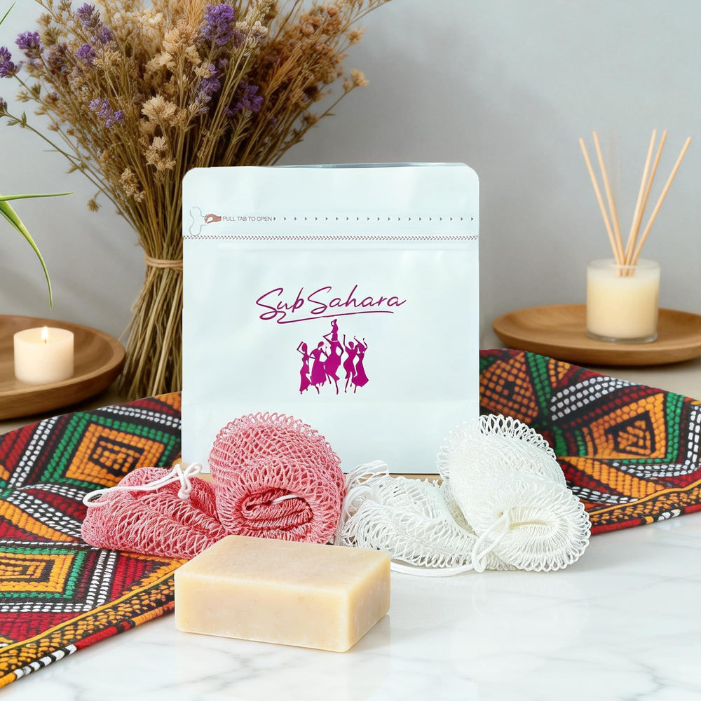 SubSahara éponge cadeau douche luxe, idéal pour offrir détente et soin.