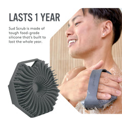 Sud Scrub brosse-corps durable en silicone alimentaire conçue pour durer toute l'année
