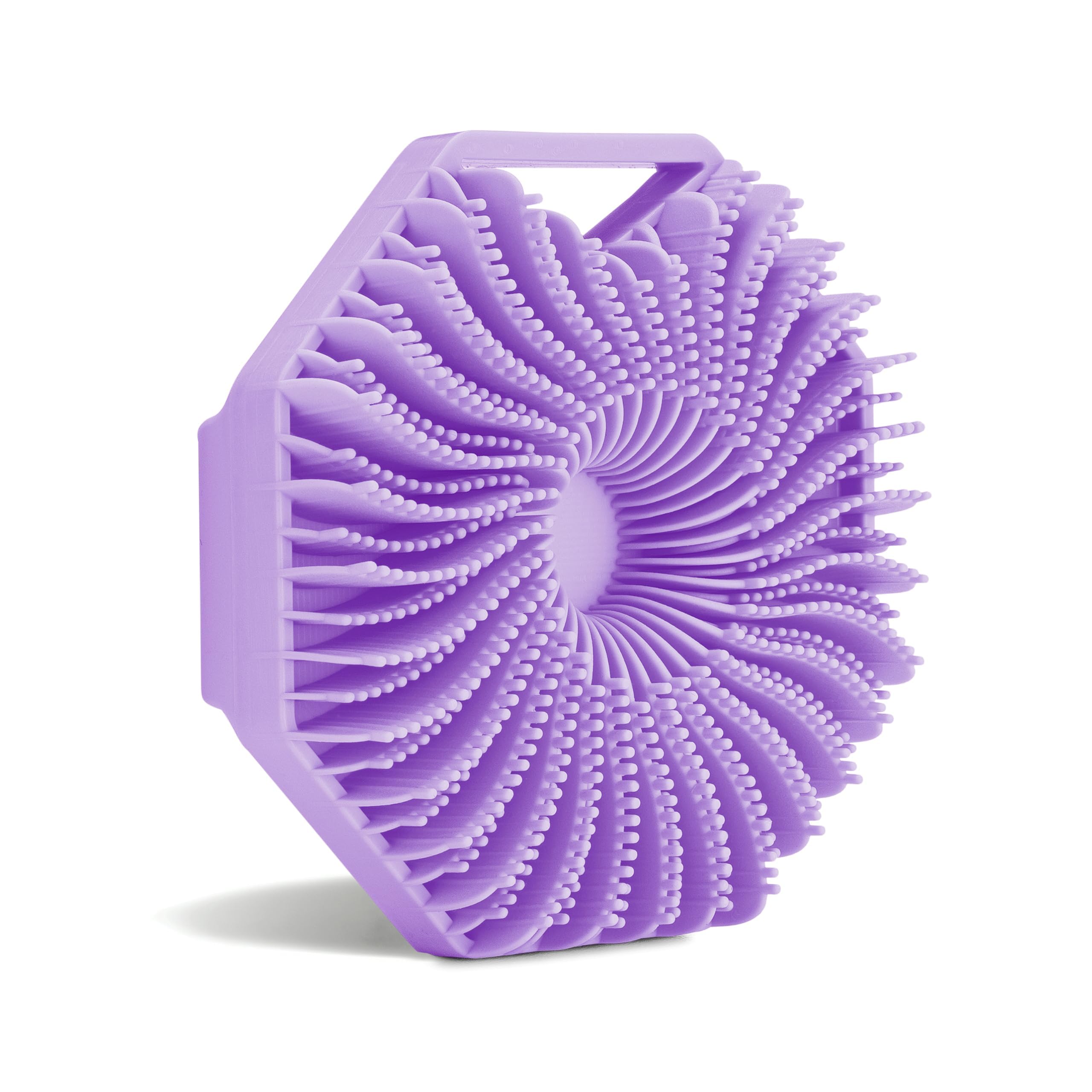 Gant Sud Scrub en silicone antimicrobien, douche violet, hygiène renforcée.