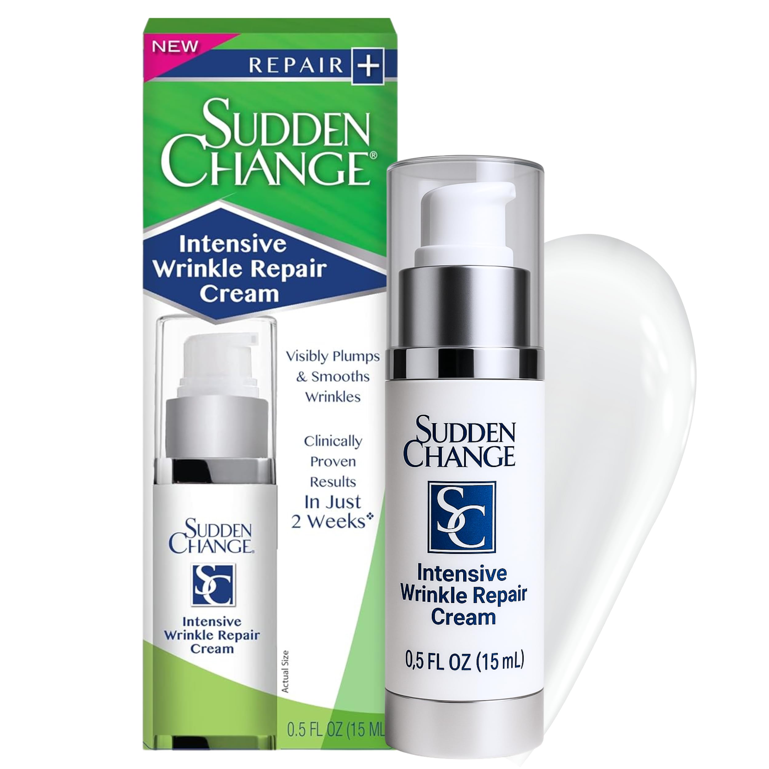Crème visage Sudden Change en bouteille pour hydratation durable et apaisante.