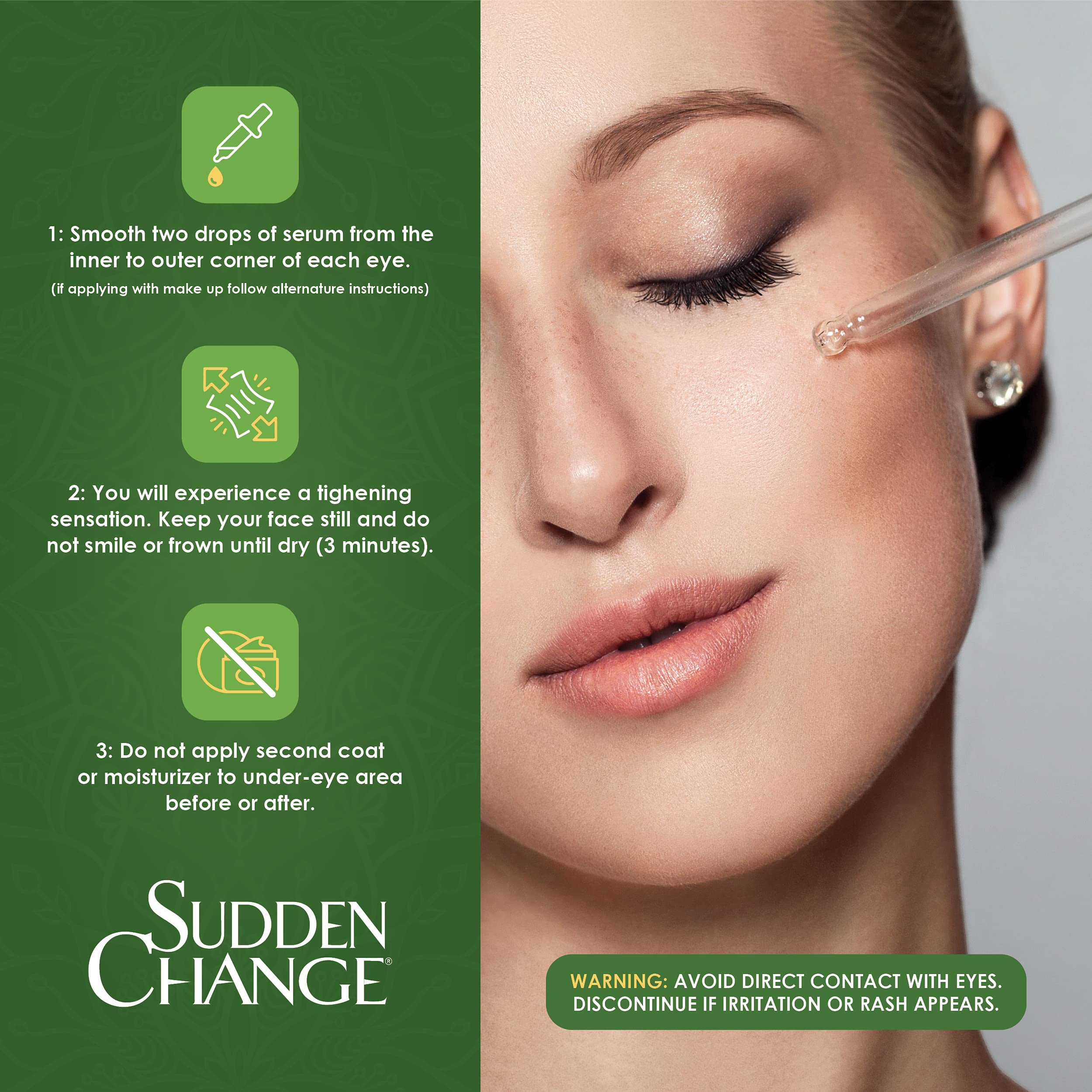 Sudden Change: application sûre sous le maquillage et lors d’un look maquillage.