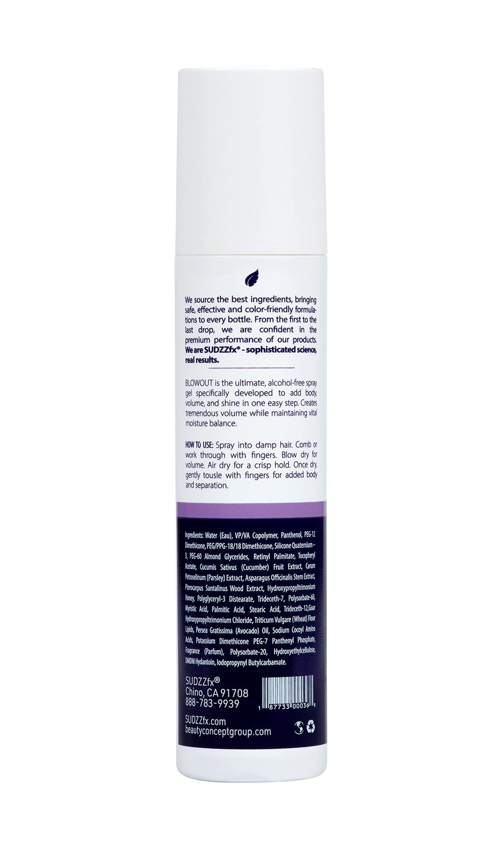 Application SUDZZFX sur cheveux pour un coiffage facile et tenue légère.