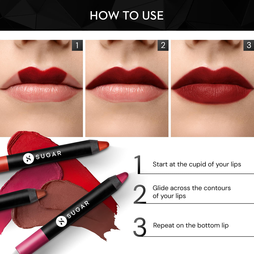 SUGAR Cosmetics Crayon Lèvres Application Rapide Viola – application facile pour un aspect précis.