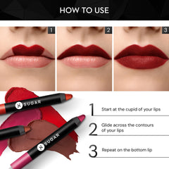 SUGAR Cosmetics Crayon Lèvres Application Rapide Viola – application facile pour un aspect précis.