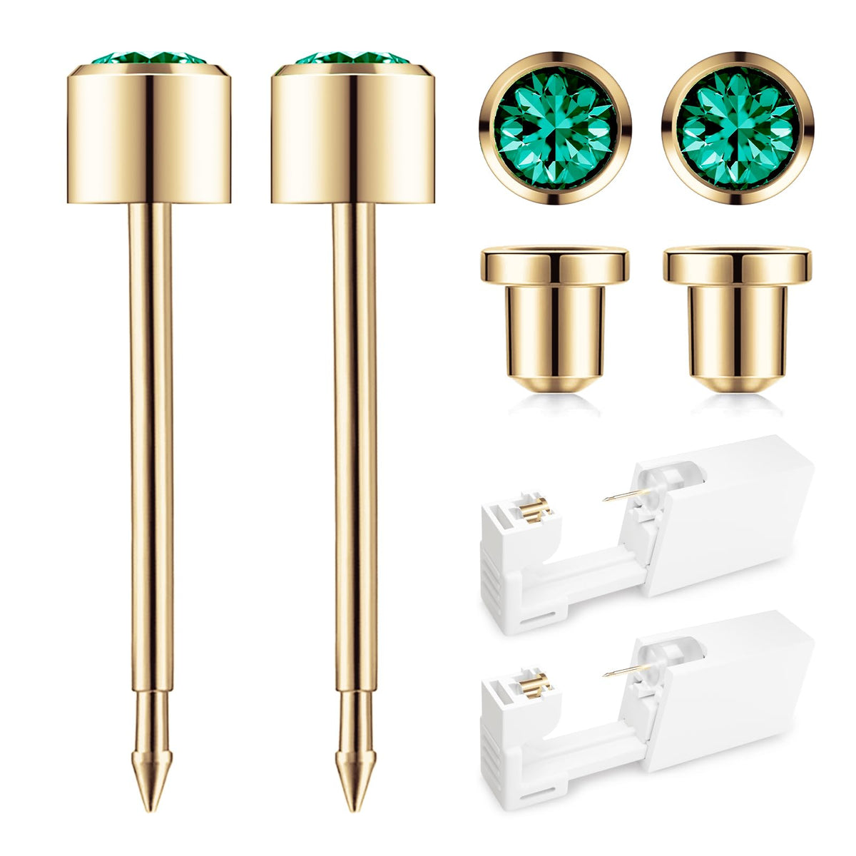 SugarTang kit piercing oreille or 4mm préchargé pour une pose précise à domicile