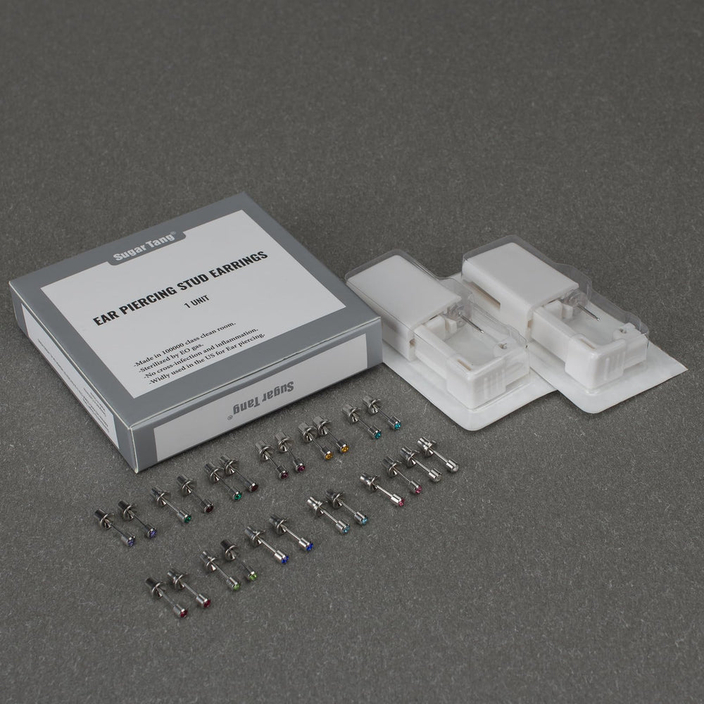 Utilisation domestique du kit SugarTang pour piercing de l’oreille
