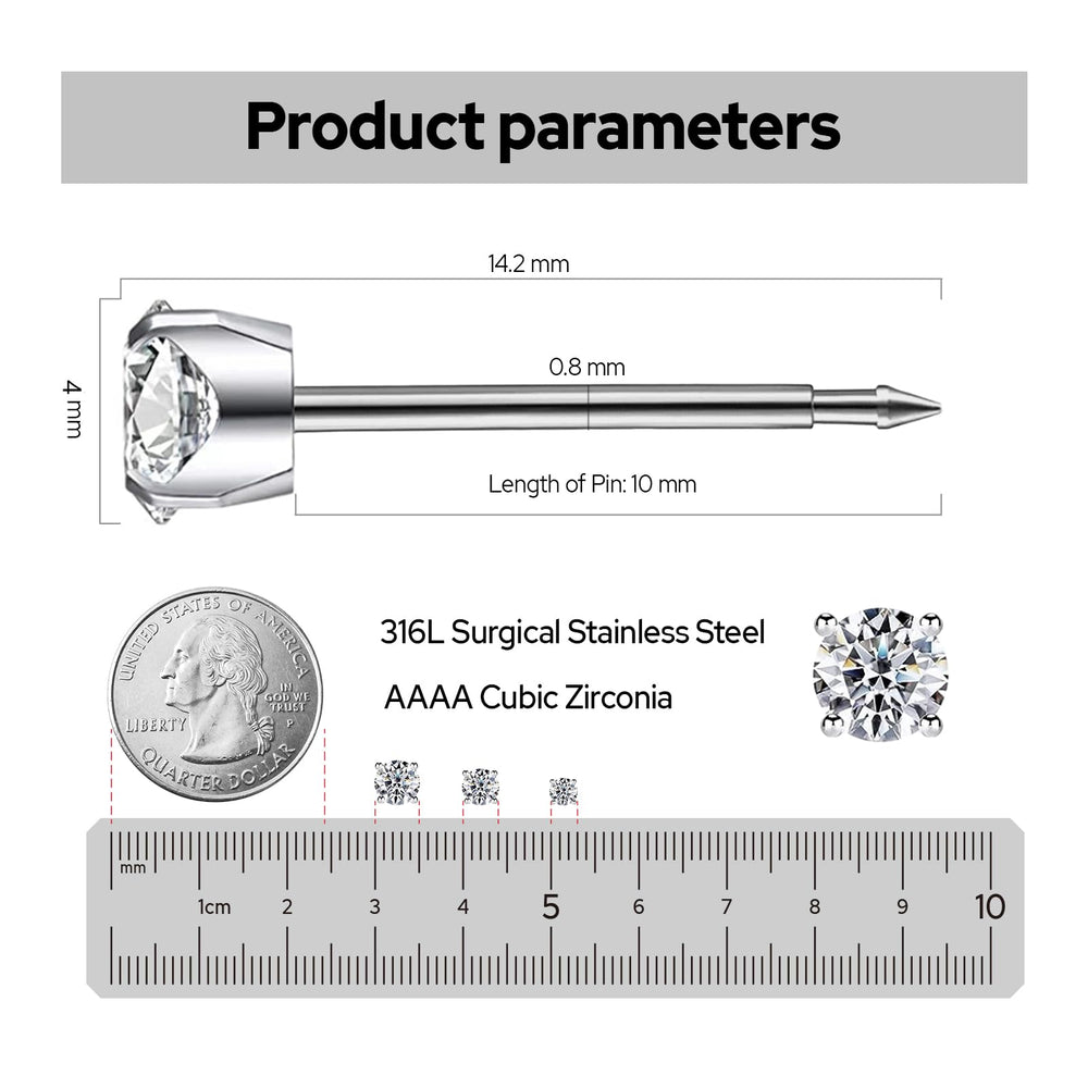 SugarTang zirconia 4 mm à griffes — éclat discret