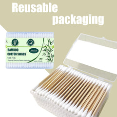 SUIZWMOU boîte recyclable pour coton-tiges bambou, choix écoresponsable.
