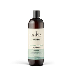 Sukin bouteille équilibre pour cheveux normaux, présentation épurée et naturelle.