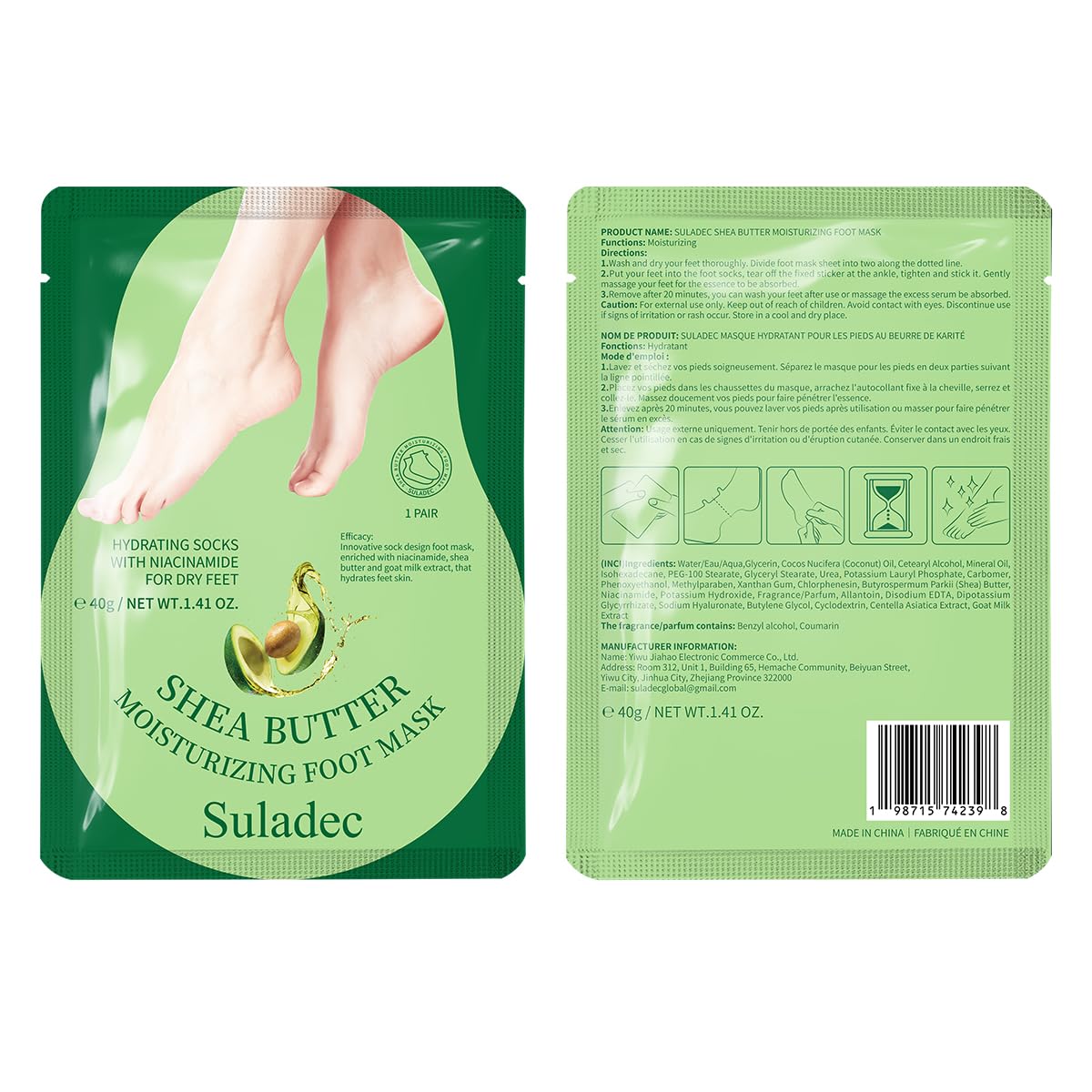 SULADEC Douceur durable après utilisation des pieds bien hydratés.