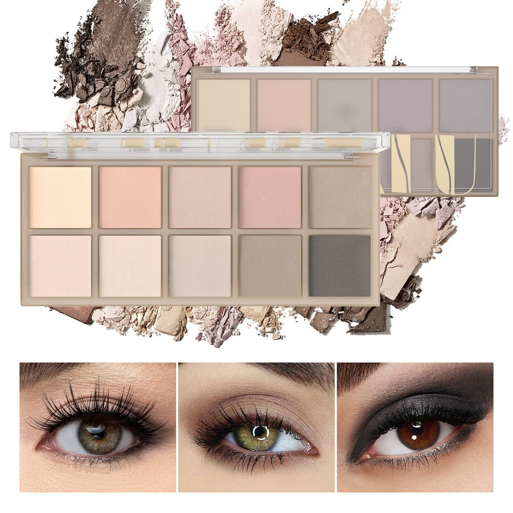 Contours et définition subtils des yeux et sourcils grâce à des teintes polyvalentes.