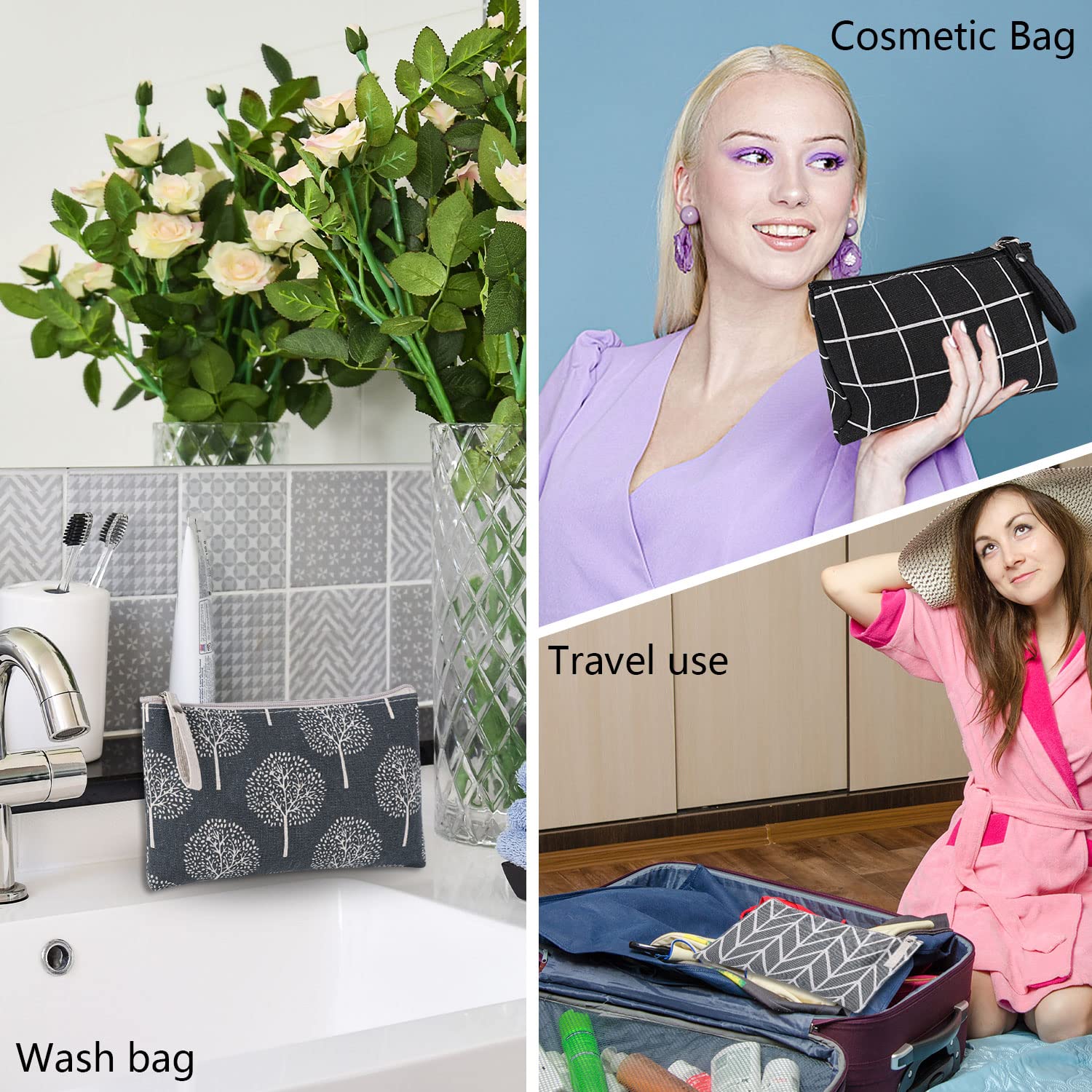 SUMAJU sac cosmétique toile, cadeau parfait pour Noël ou anniversaire.